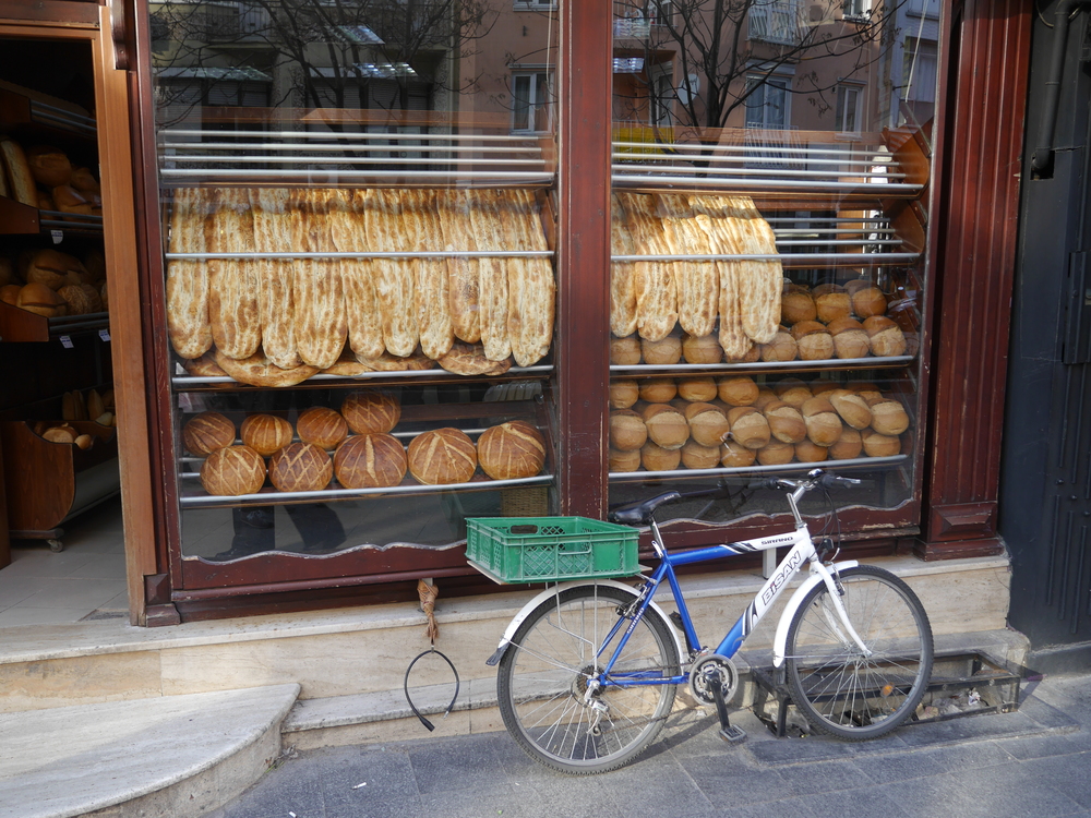  A bakery with obligatory bicycle. 