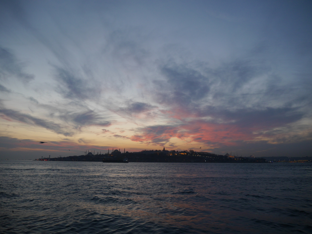  Sunset over the European side of Istanbul. 