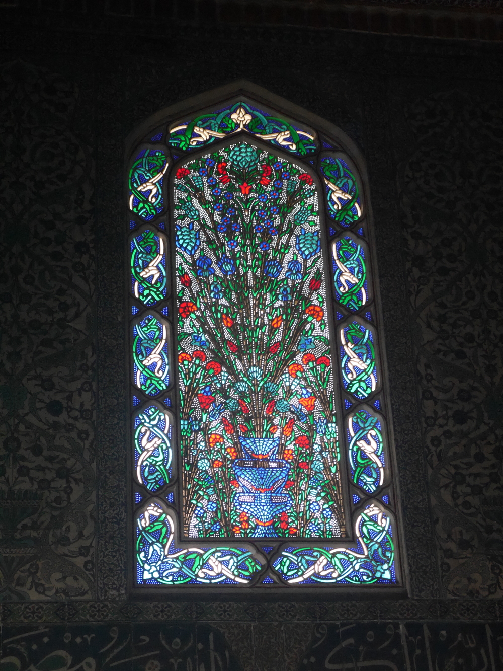  Stained glass window. 