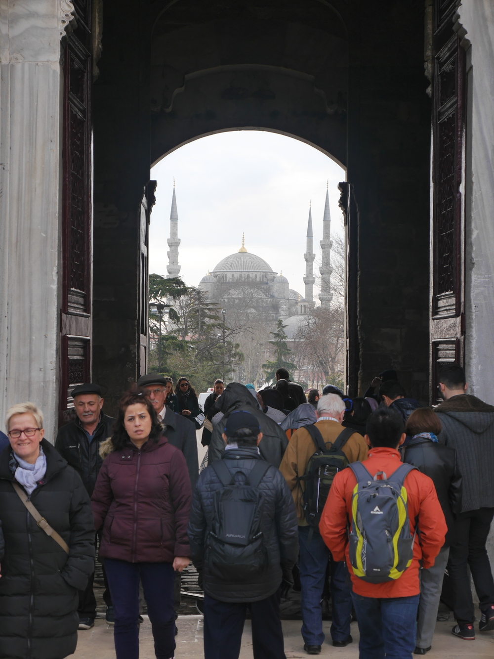  Exiting the palace grounds and heading towards the Blue Mosque. 
