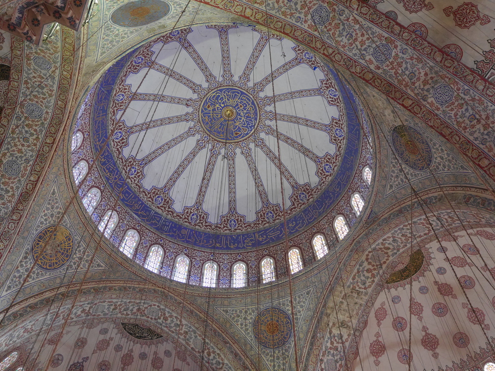  The ceiling inside the Blue Mosque. All the wires are for lighting. So many wires. 