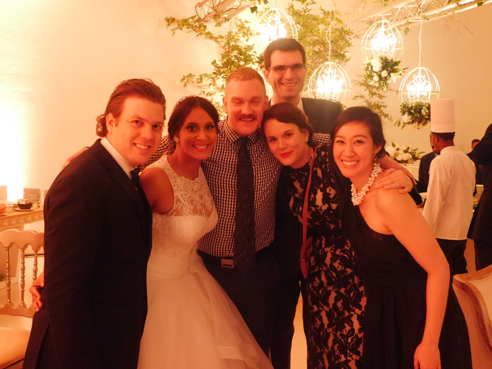  The groom (my cousin Alfonso), the bride (Martha), Simon, myself, Maurine, and Grace. 