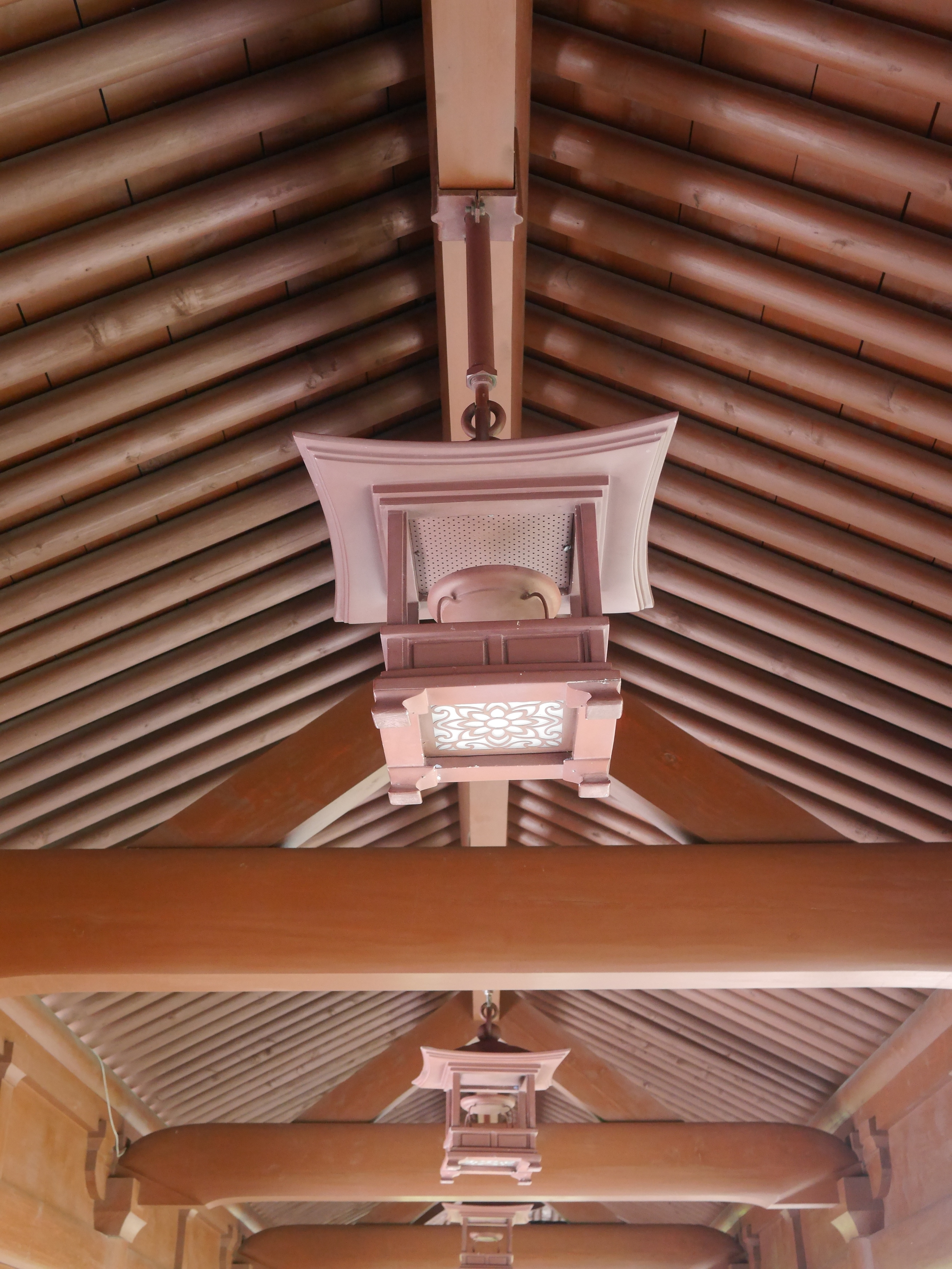  One of the ceilings. I guess the lamps are not made of wood. 