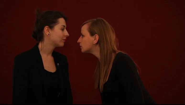 Still image from I WILL NEVER TALK ABOUT THE WAR AGAIN , Adela Jušić and Lana Čmajčanin, 2011, from https://adelajusic.wordpress.
