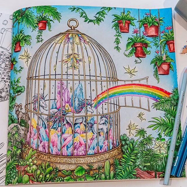 Colouring is my meditation 🧘&zwj;♀️🌈 I relate to this drawing in the current lockdown situation #CaVaBienAller .
.
.
.
#kerbyrosanes #worldswithinworlds #worldswithinworldscolouringbook #kerbyrosanesworldswithinworlds #adultcoloringbook #adultcolor