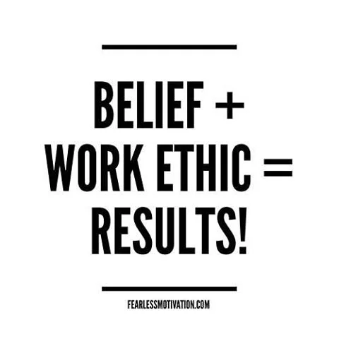 Work hard for what you believe in and you will see the results!