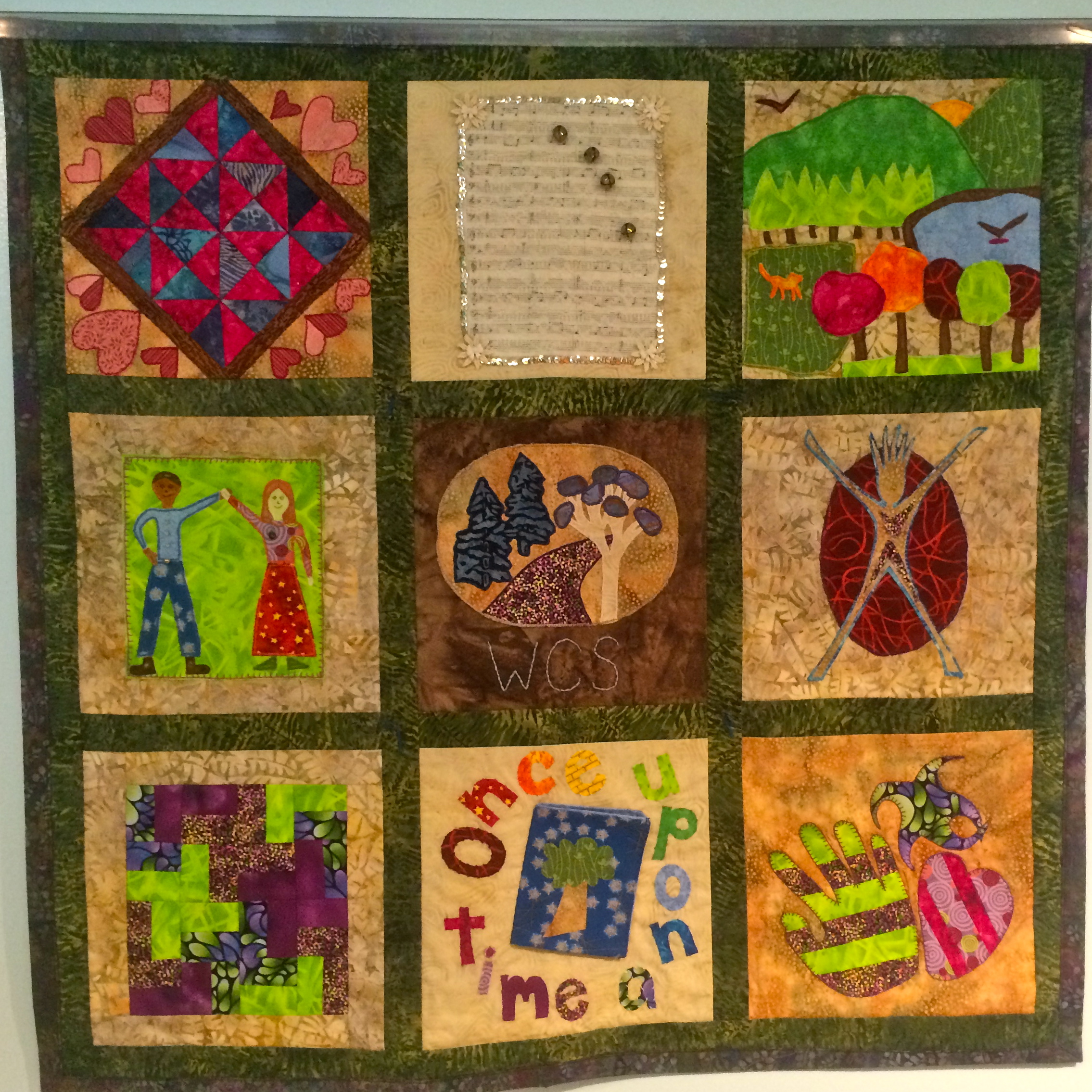 Quilt representing Gardner's Eight Intelligences made by Woodland families