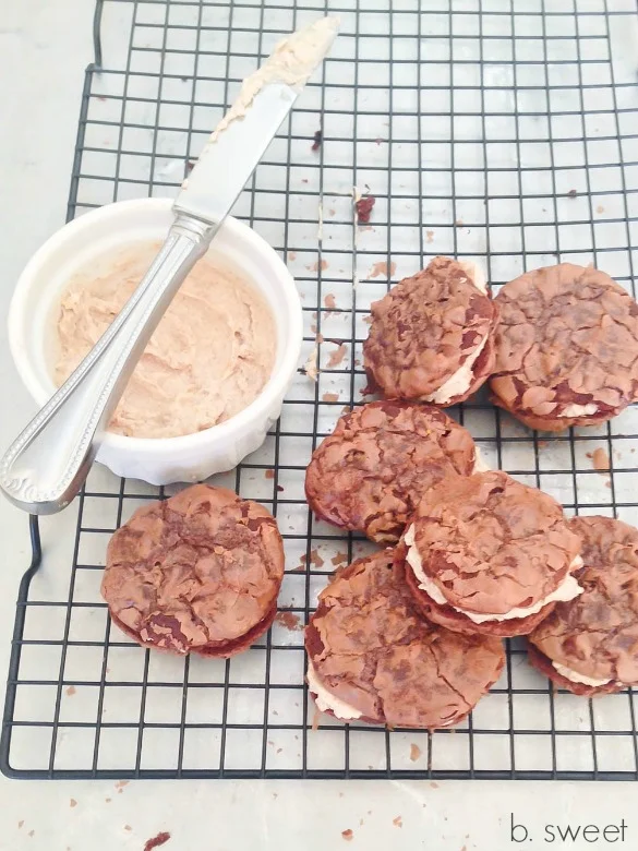 Brownie Cookie Sandwiches with Orange Spice Buttercream