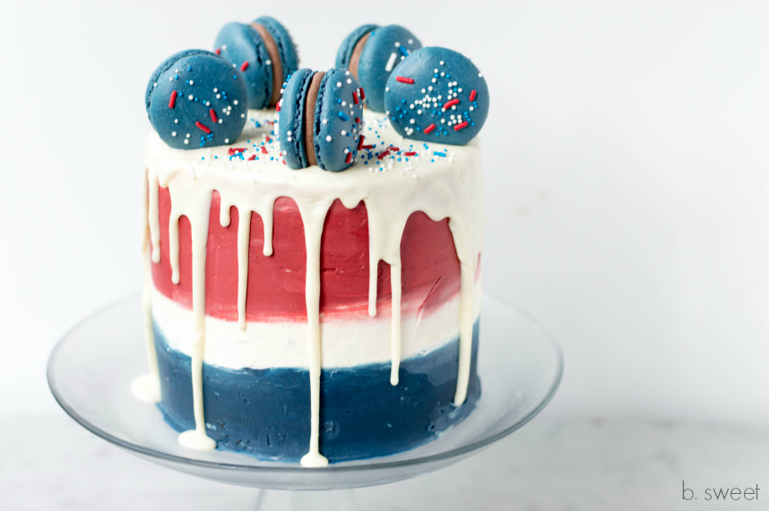 Triple Chocolate Cake with Macarons Triple Chocolate Cake with Macarons