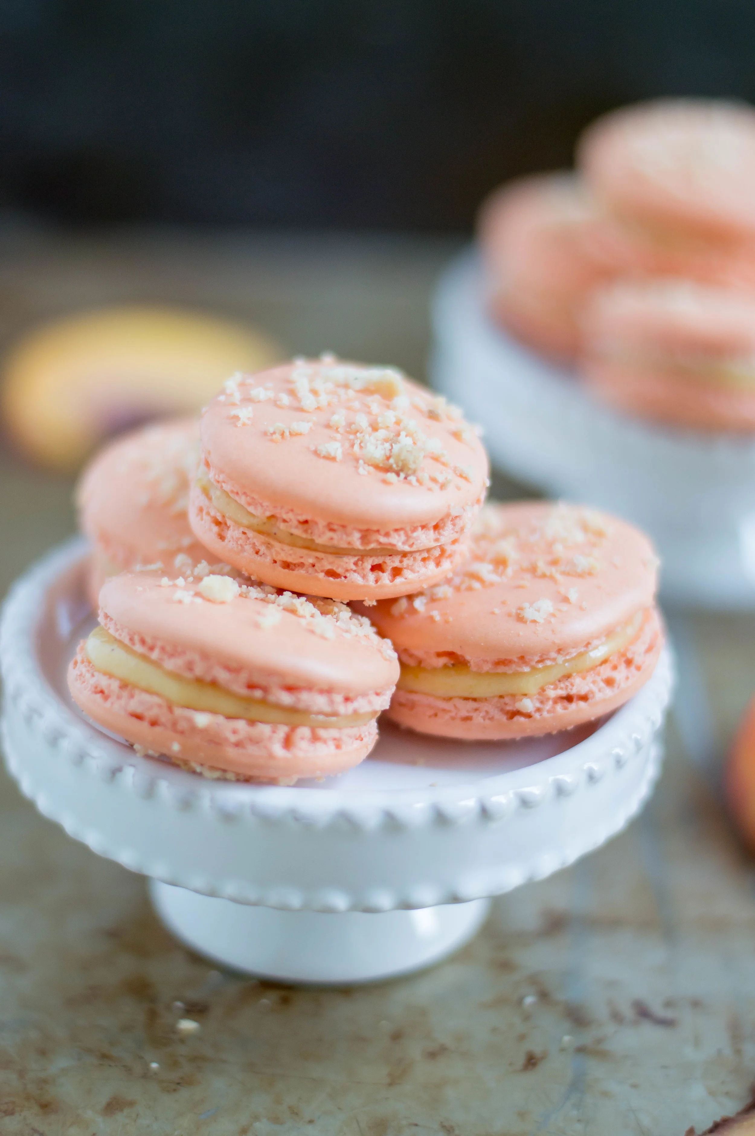 Peach Cobbler Macarons