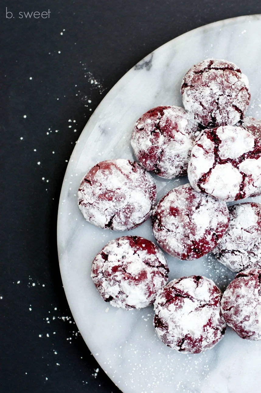 Red Velvet Crinkle Cookies