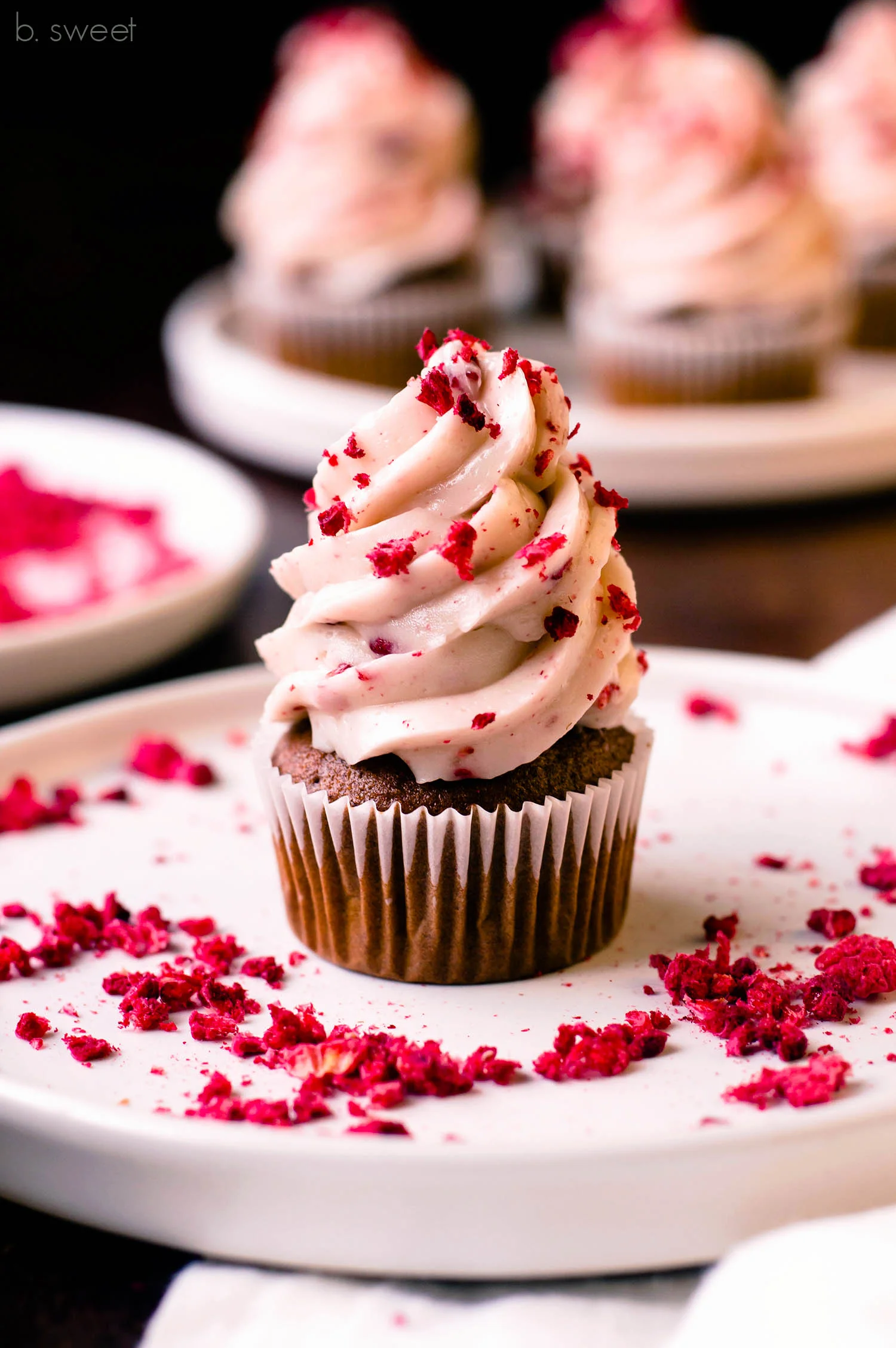 Raspberry Gingerbread Mini Cupcakes with Meyer Lemon Curd Filling