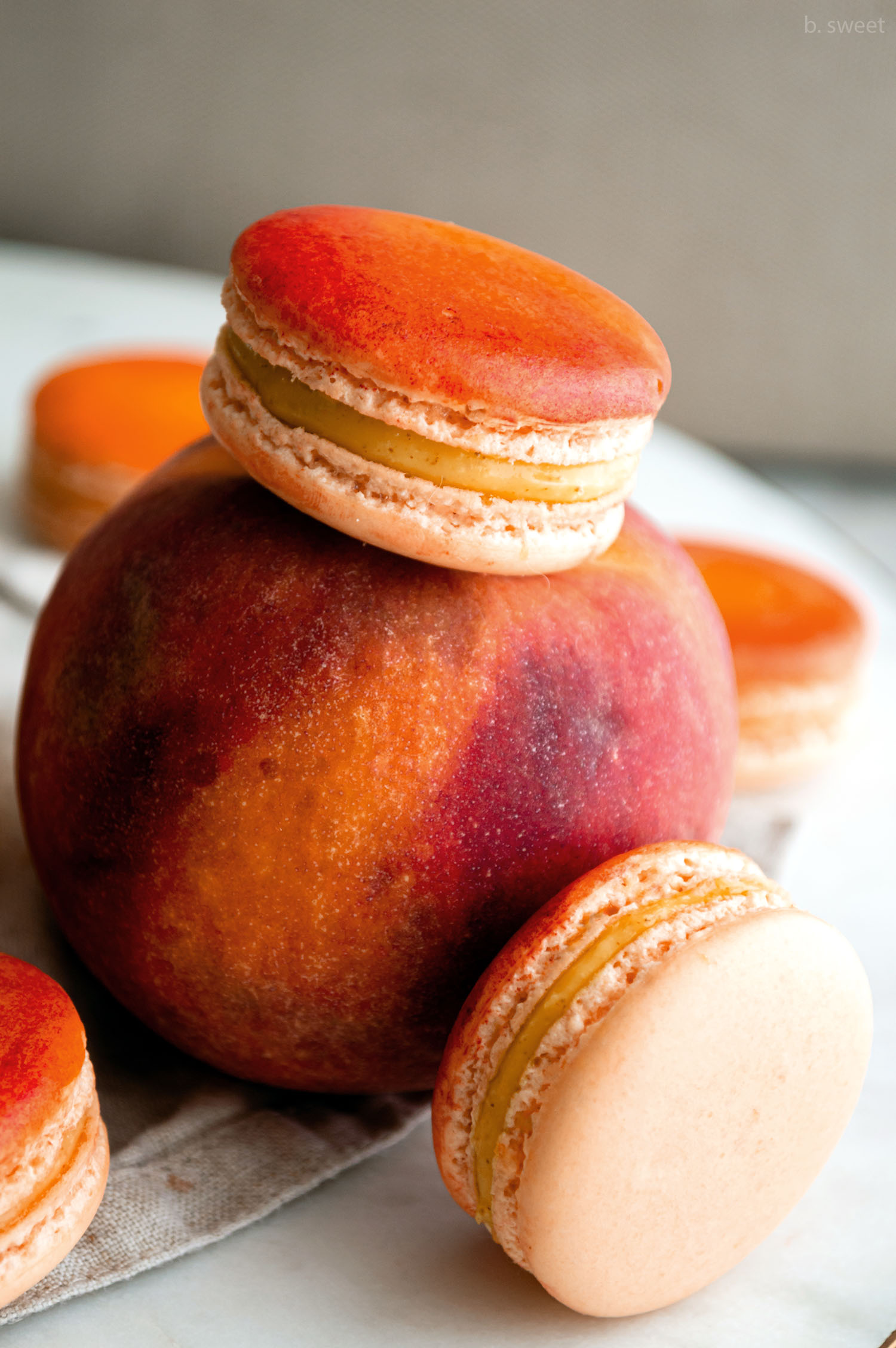 Peach Raspberry Macarons - Style Sweet