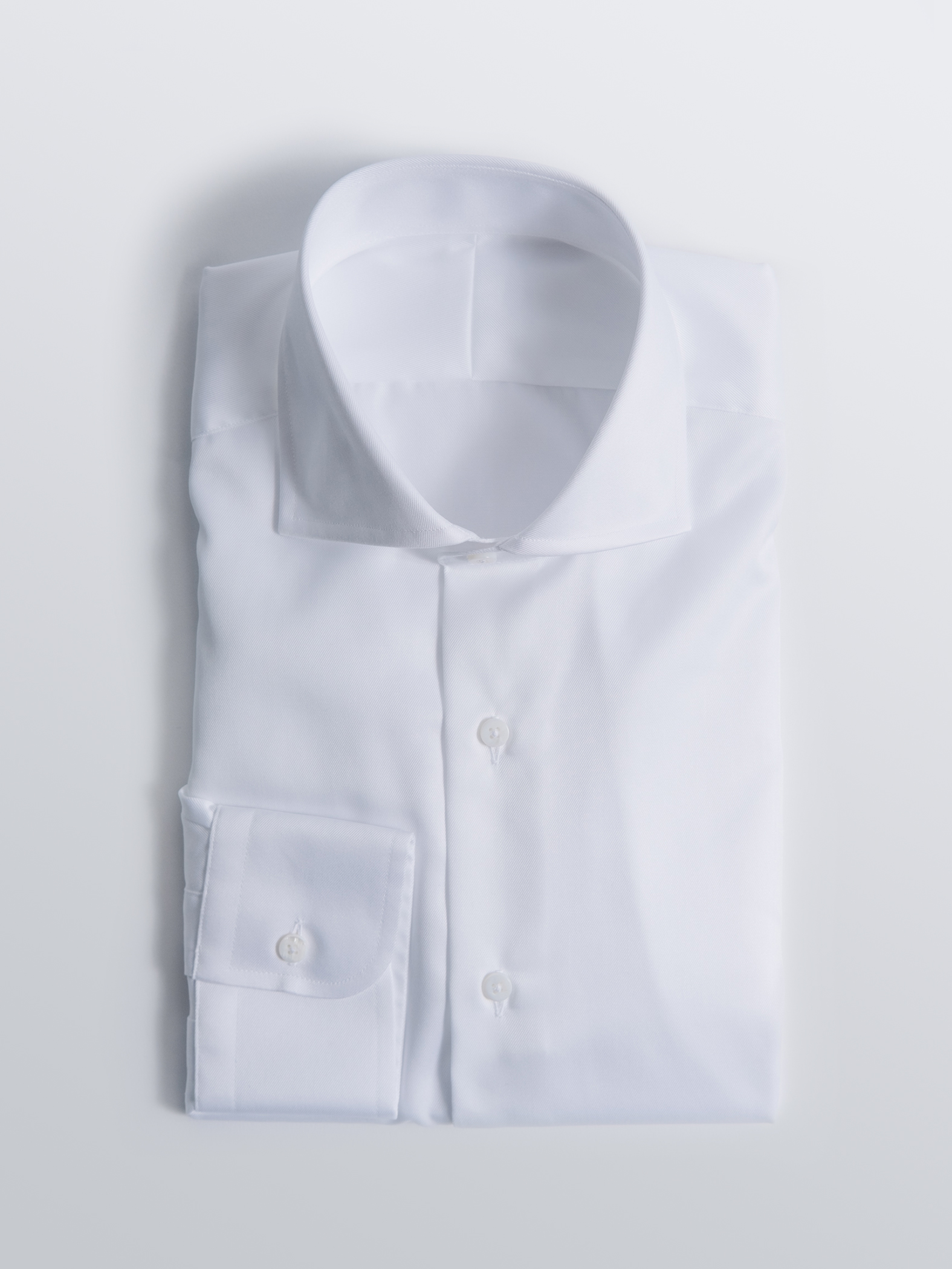 white cutaway collar shirt