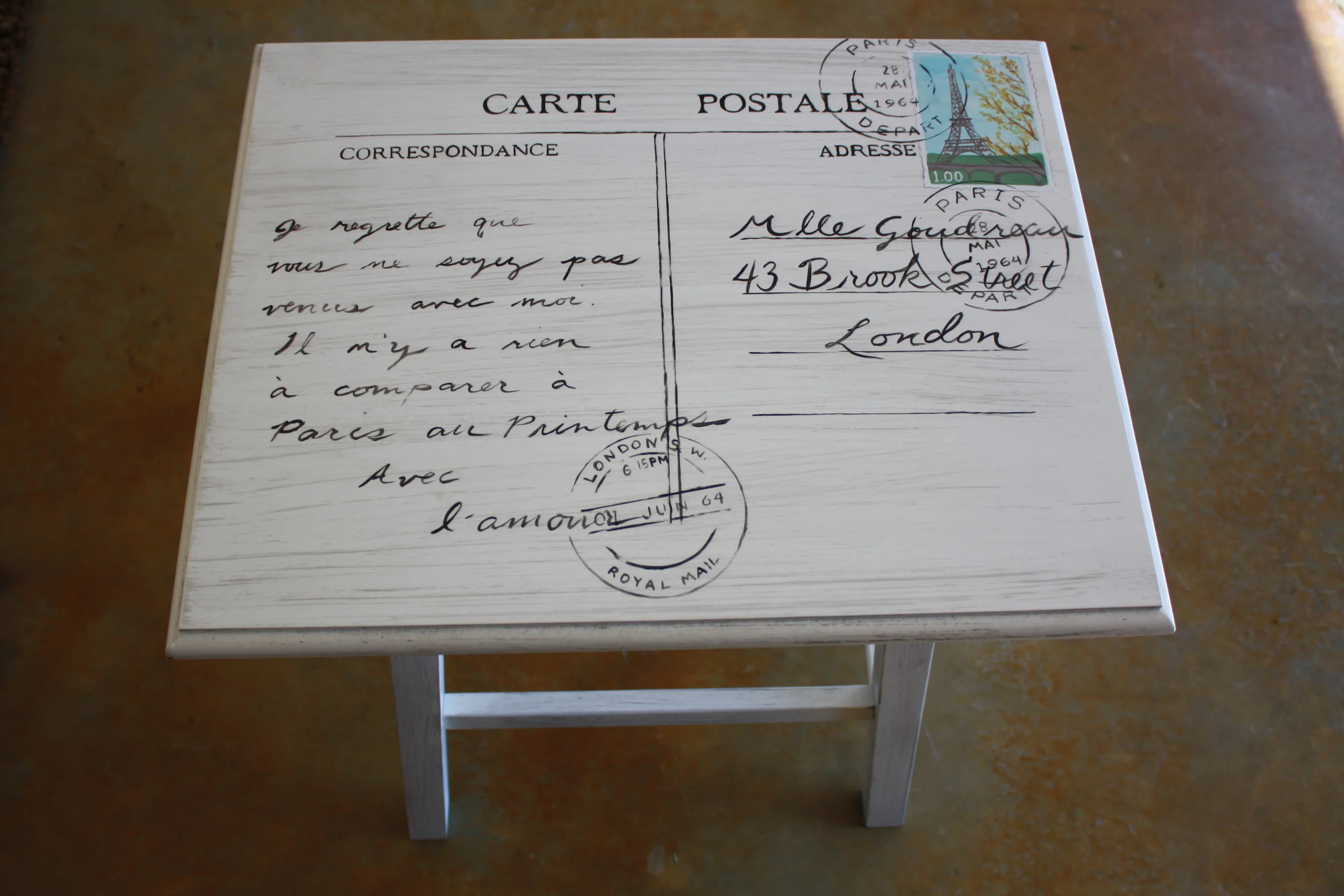French Postcard Table