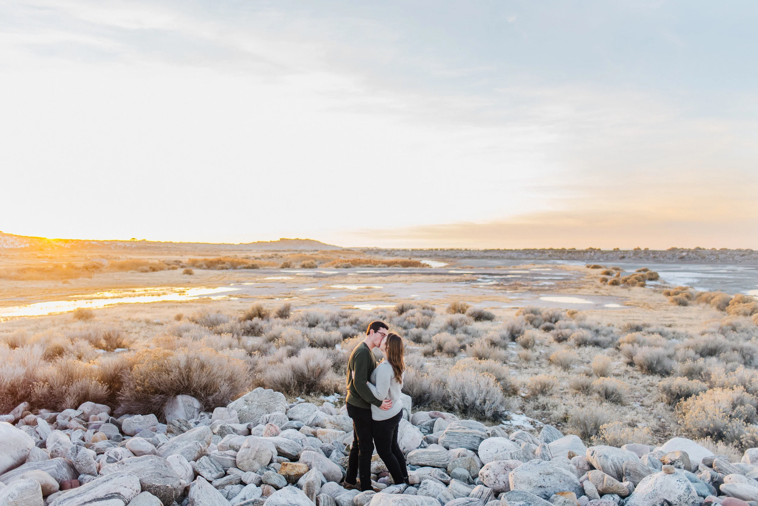 Eric &amp; Claire Engagements | Antelope Island Engagement Session | Northern Utah Wedding Photographer