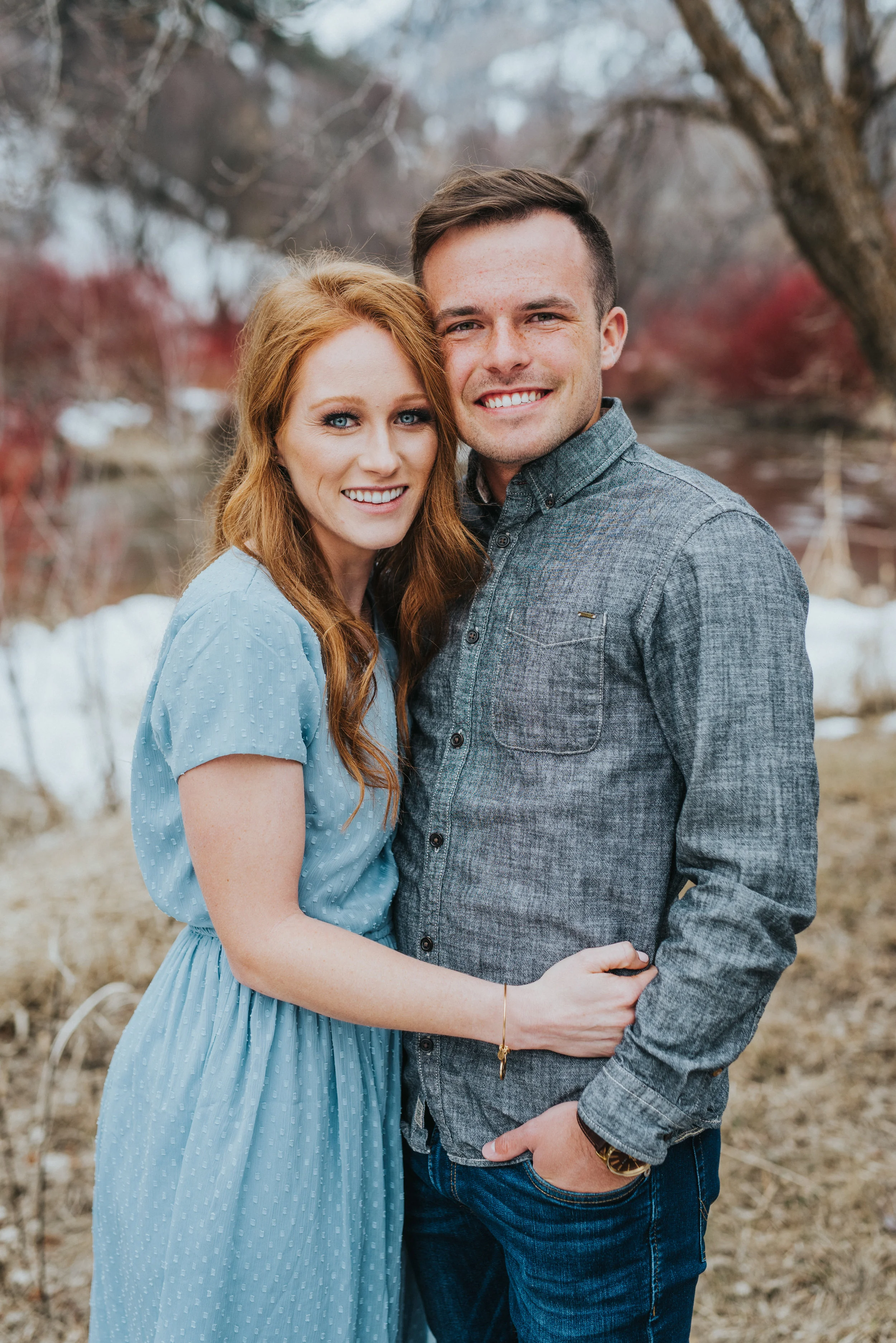  winter client attire inspiration beautiful colors gorgeous couple winter photo shoot session in logan utah client winter attire inspiration professional utah photographer kristi alyse  winter engagement session inspiration #winter #engagementsession