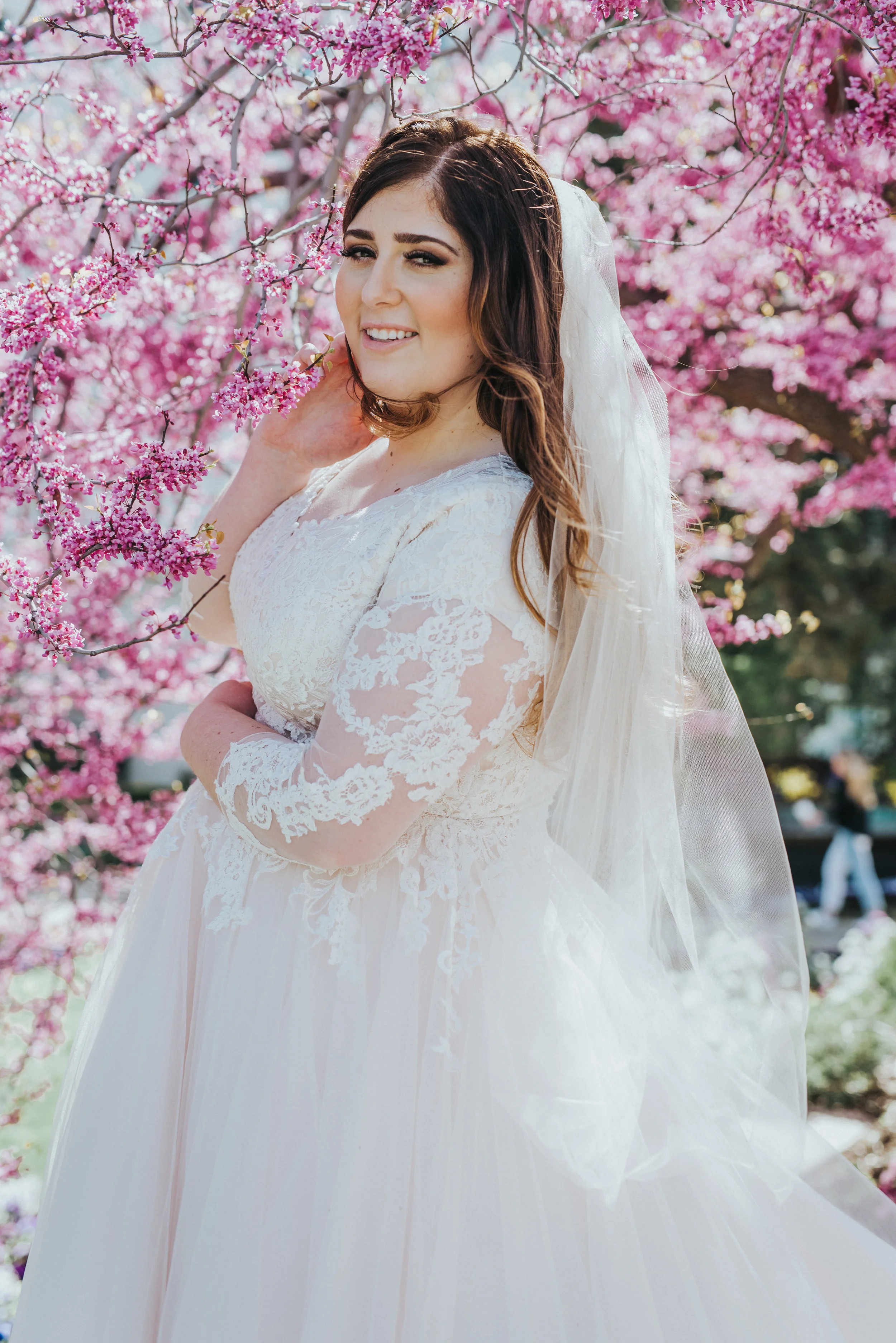  utah bride salt lake wedding photographer ball gown wedding dress lace wedding dress wedding hair inspo wedding makeup inspiration long hair with braids curly hair bridal photos  poses for brides spring wedding day romantic bridal pictures bridal po