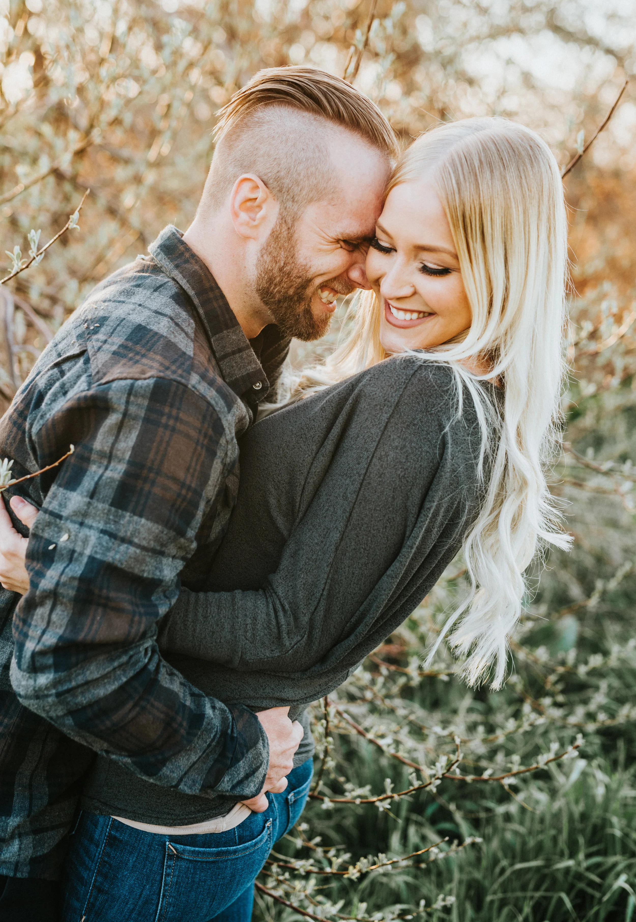  fall engagement inspiration laughing playful hugging dipping romantic fall colored engagement clothes cache valley photographer northern utah professional photographer logan utah bohemian wedding hair inspiration #engagementphotography #nothernutahp