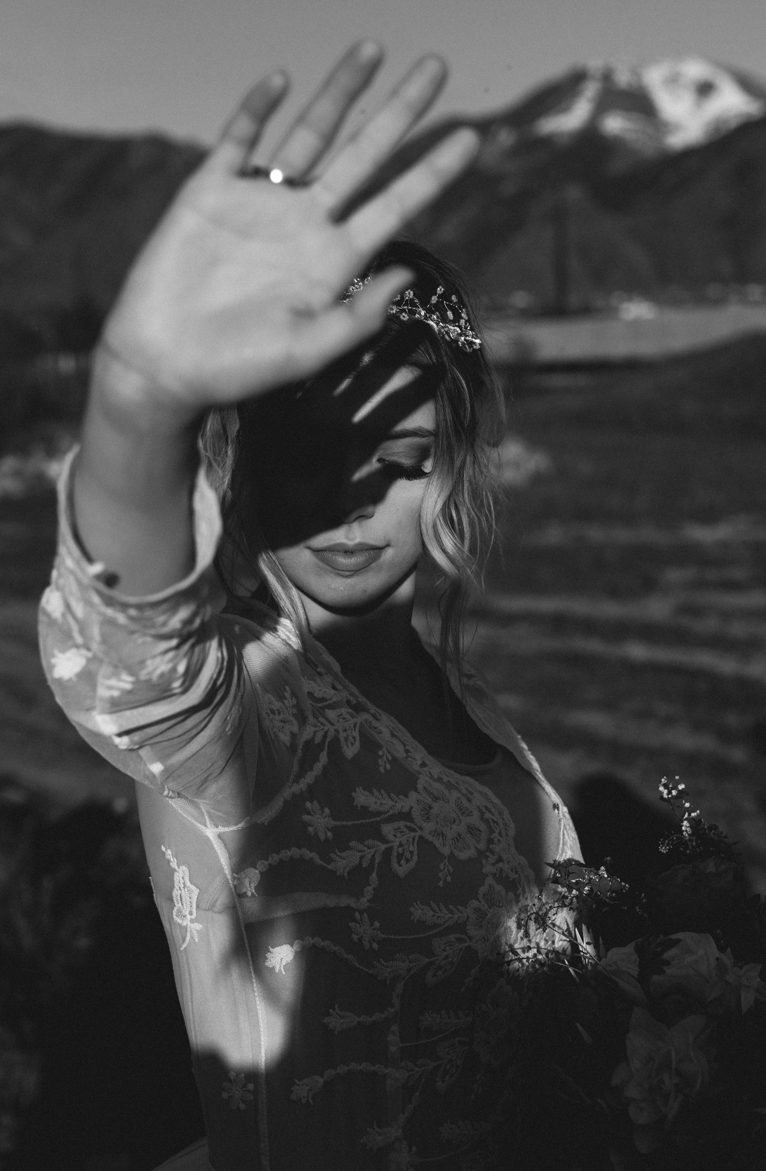  styled shoot logan utah utah photographer bridal session bridal posing ideas unique bridal posing ideas hand blocking sun posing ideas wedding flowers bridal bouquet wedding flower inspo lace wedding dress wedding dress with lace sleeves elegant wed