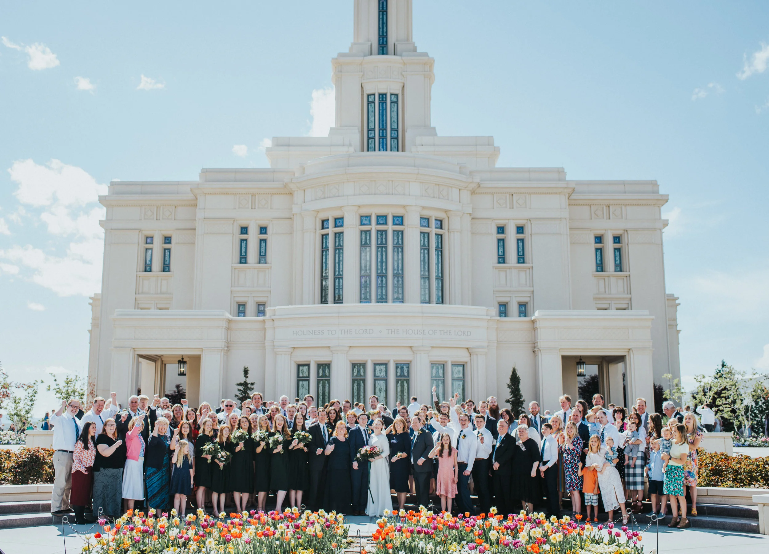  payson utah lds temple modest wedding dress spring wedding tulip garden wedding celebrations wedding exit temple grounds payson utah professional wedding photography #professionalutahphotographer #paysonutah #northamptonhouse #ido #weddinginspo #lds