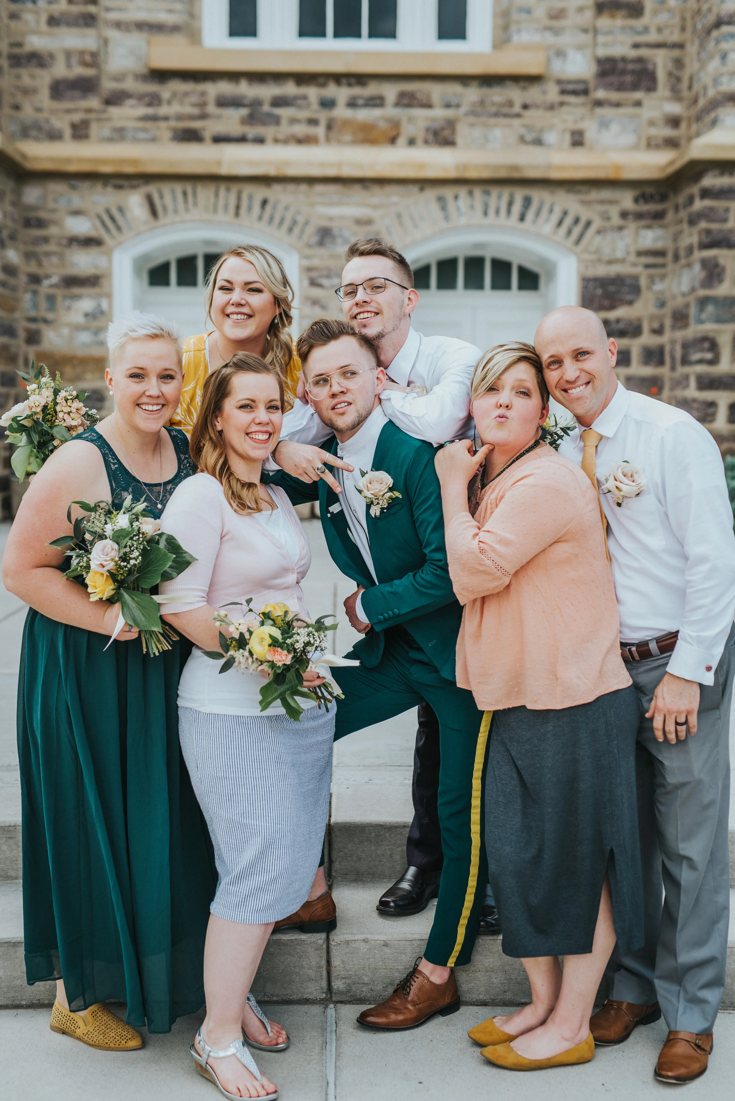  groom sibling wedding photo candid logan utah lds temple sealing just married celebrating professional cache valley utah wedding photographer #StationStudio #WeddingCeremony #Loganutahtemple #FreckleFarm #cachevalleyutah #utah #ido #weddingday #wedd