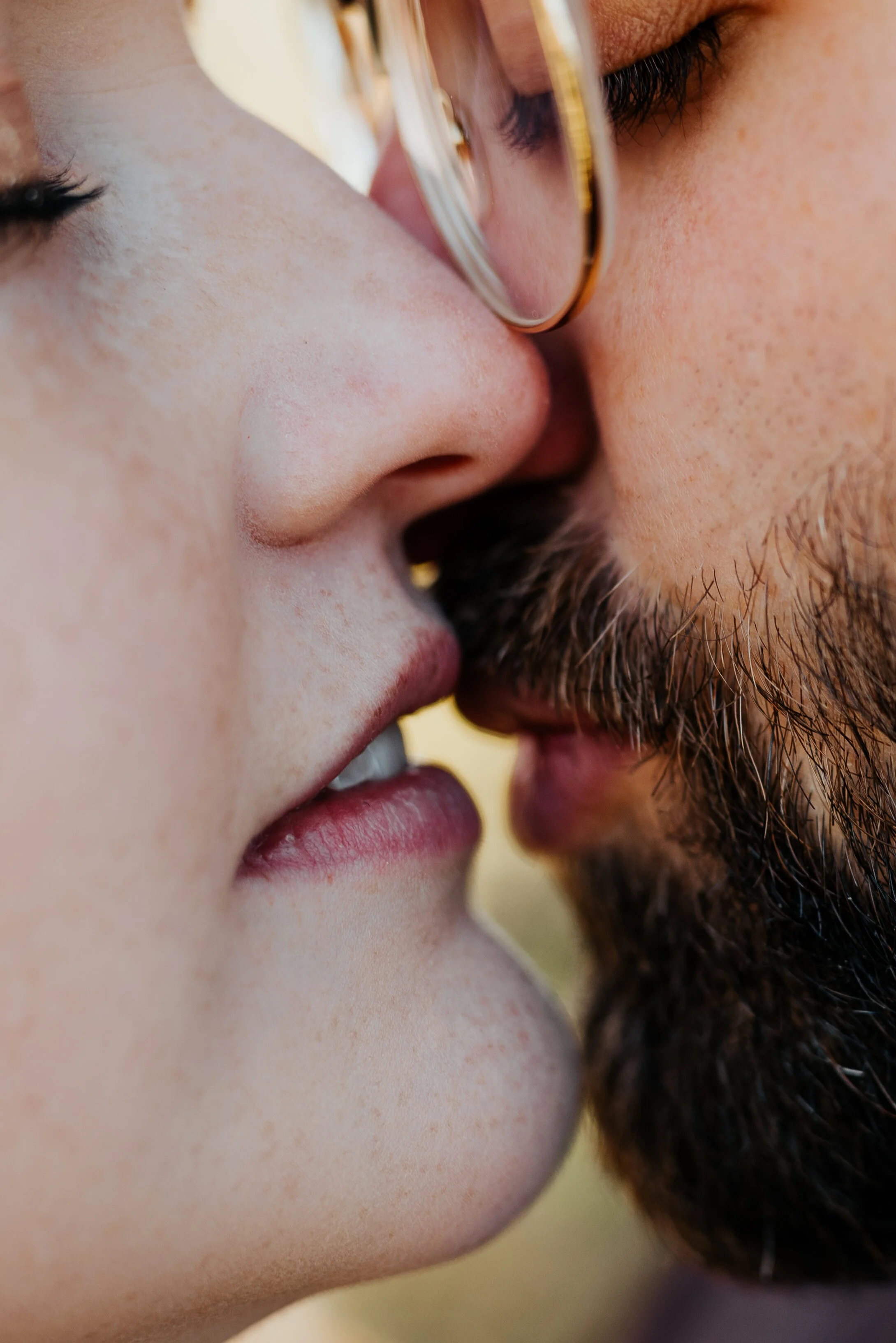  wedding details kissing romantic eyes closed vintage glasses wedding beard facial hair natural wedding makeup wedding inspiration provo city center temple lds wedding professional utah valley wedding photographer #utahvalleyweddingphotographer #prov