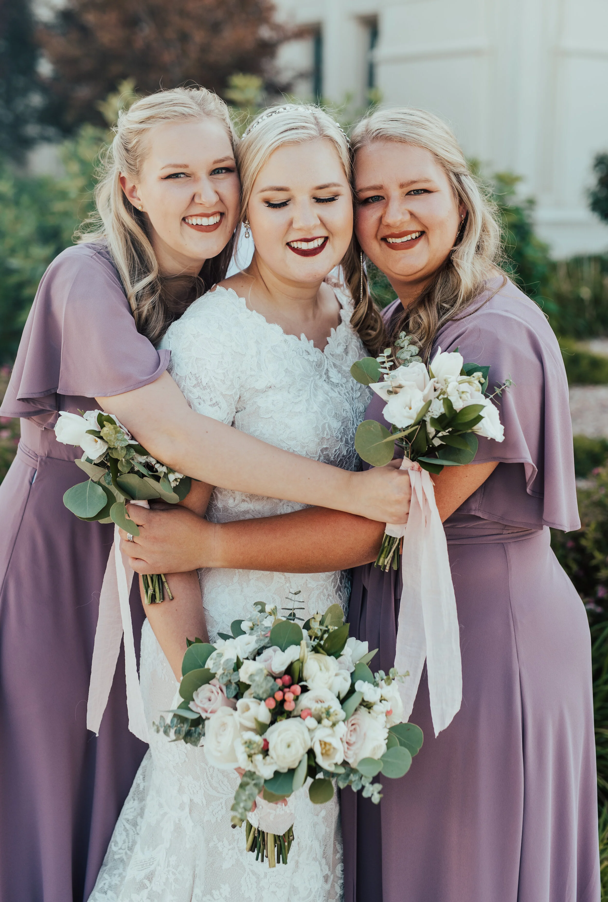  Payson Utah Temple Payson Utah modest wedding dress bride and bridesmaids wedding flowers wedding bouquet inspo lace wedding dress wedding inspo wedding updo inspiration intimate wedding dress neckline bridesmaid dresses bridesmaid posing ideas bouq