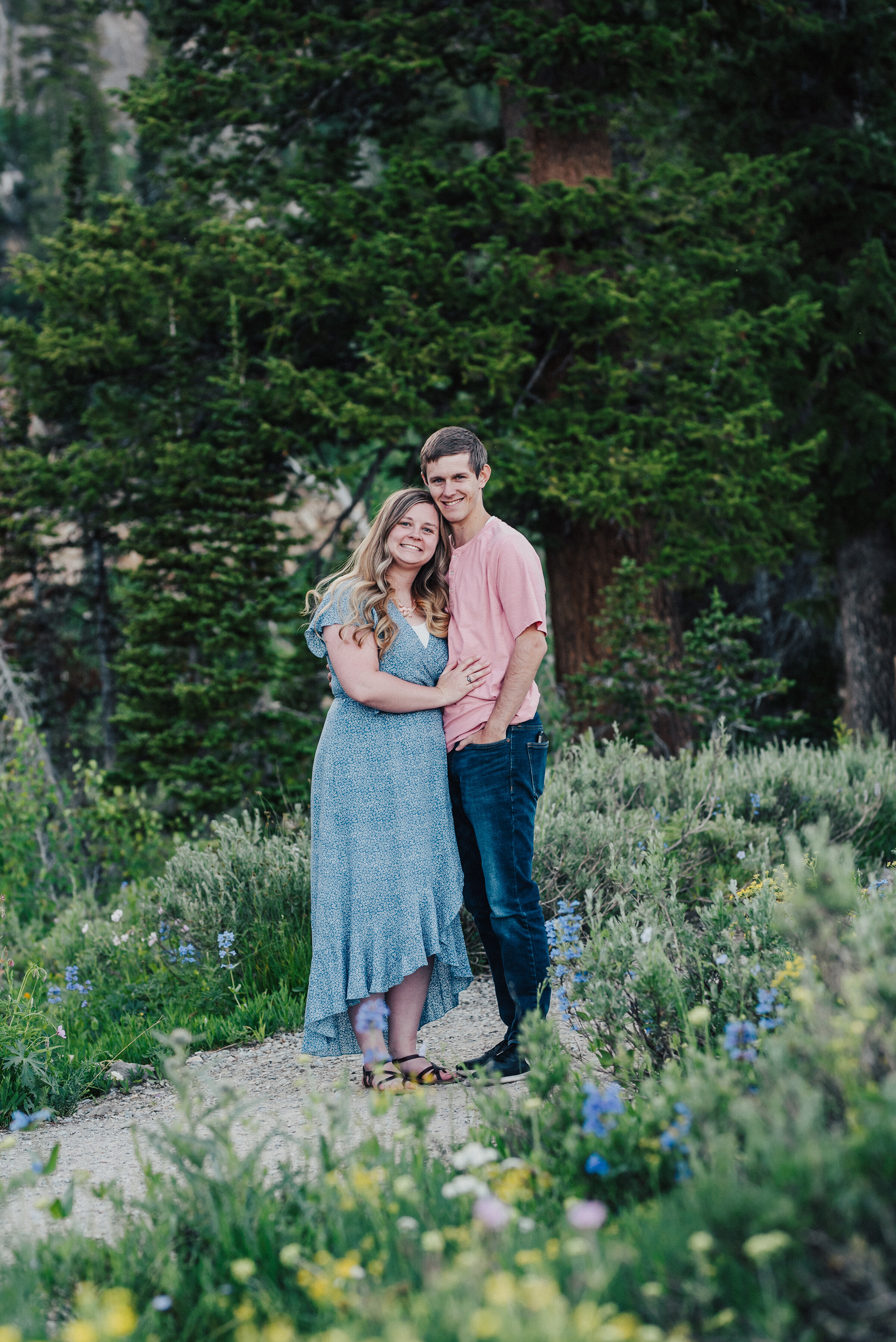  Lovely family photo session up Logan canyon at Tony Grove. Logan Utah family photographer Kristi Alyse photography Tony Grove forest nature photos Logan canyon light blue family photos wild flowers grand parents children parents spouses reunited dre