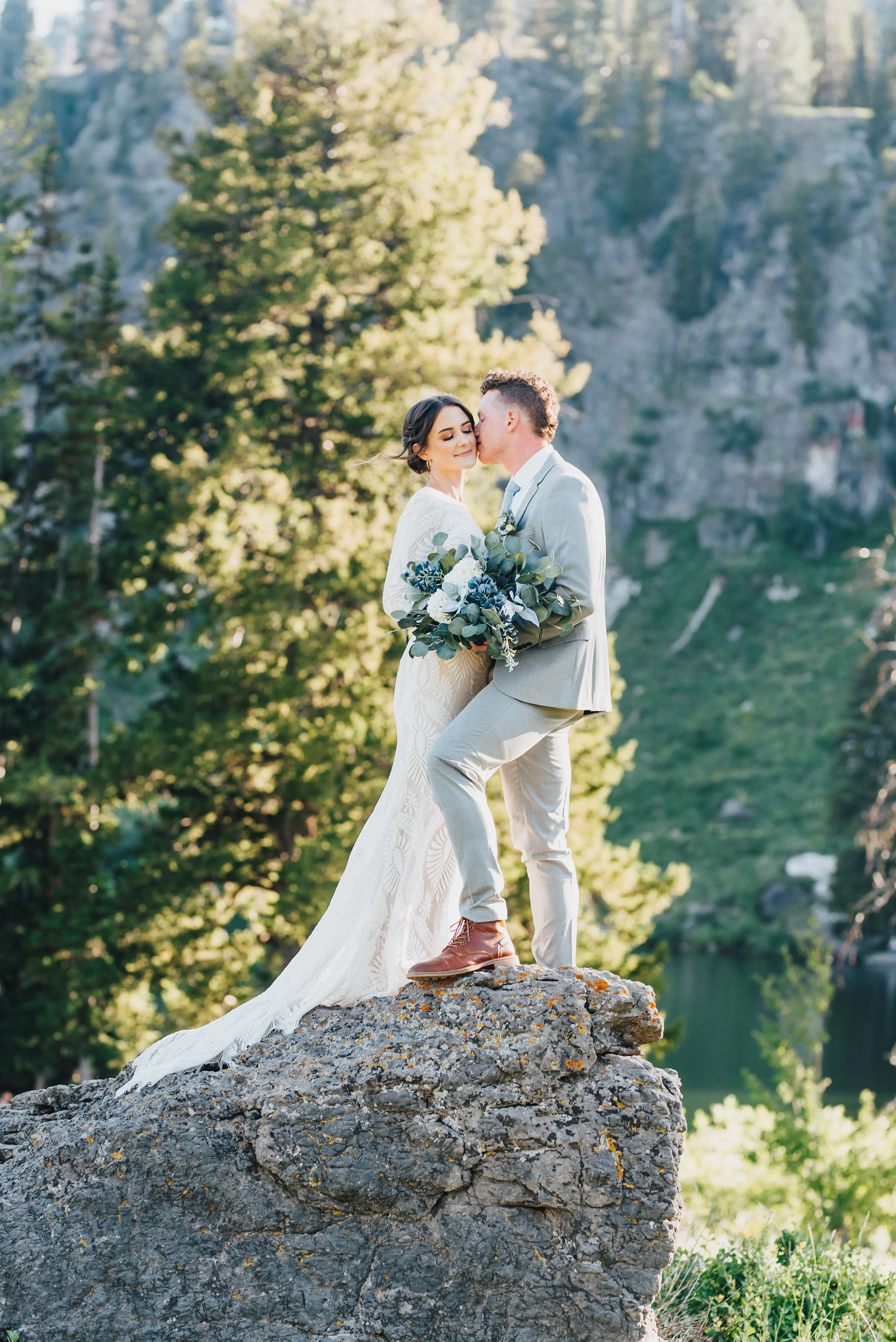  Stunning artsy capture of bride and groom during their formals up Logan canyon. Kristi Alyse photography Logan Utah wedding photographer forest nature dreamy formals Logan canyon Tony Grove scenic bridals Northern Utah photographer Utah brides bride
