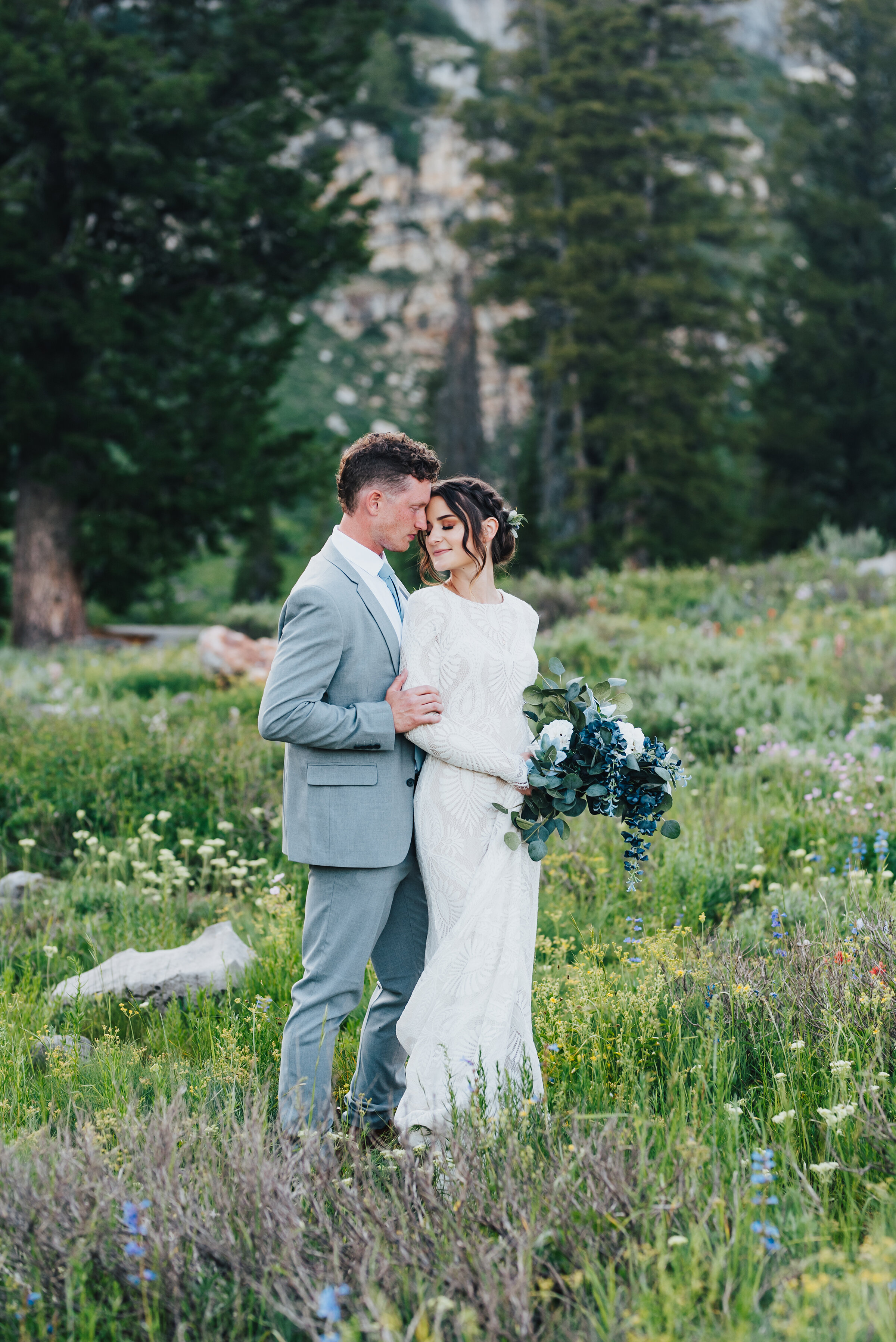  Bride and groom so in love during their formals up Logan canyon at Tony Grove. Kristi Alyse photography Logan Utah wedding photographer forest nature dreamy formals Logan canyon Tony Grove scenic bridals Northern Utah photographer Utah brides bride 