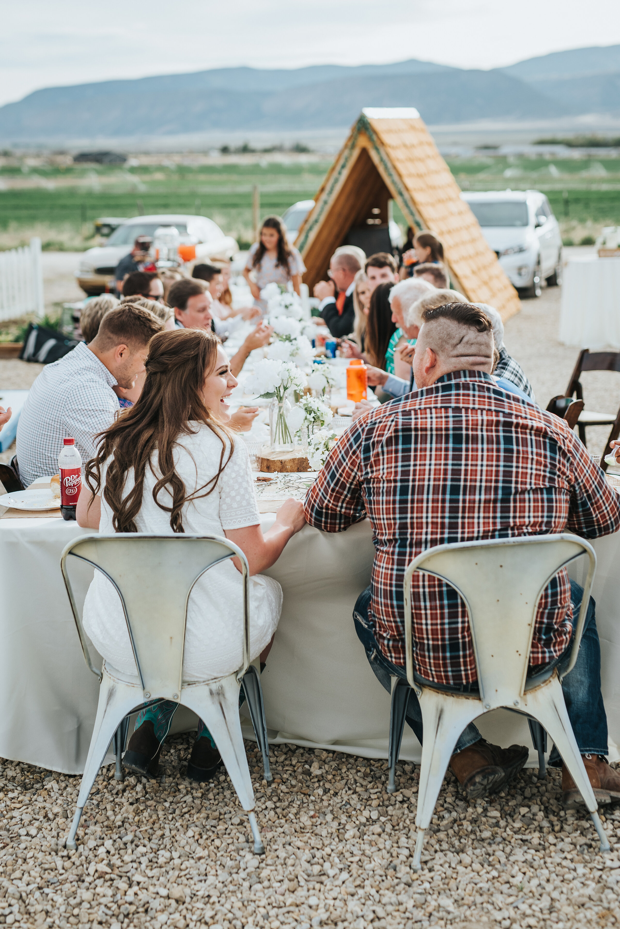  The party continued on their wedding day with an intimate luncheon and gathering to celebrate the newly joined bride and groom! photoshoot in Ephraim Utah photography wedding outdoor location western inspired rustic Airbnb photo aesthetic #ephraimut