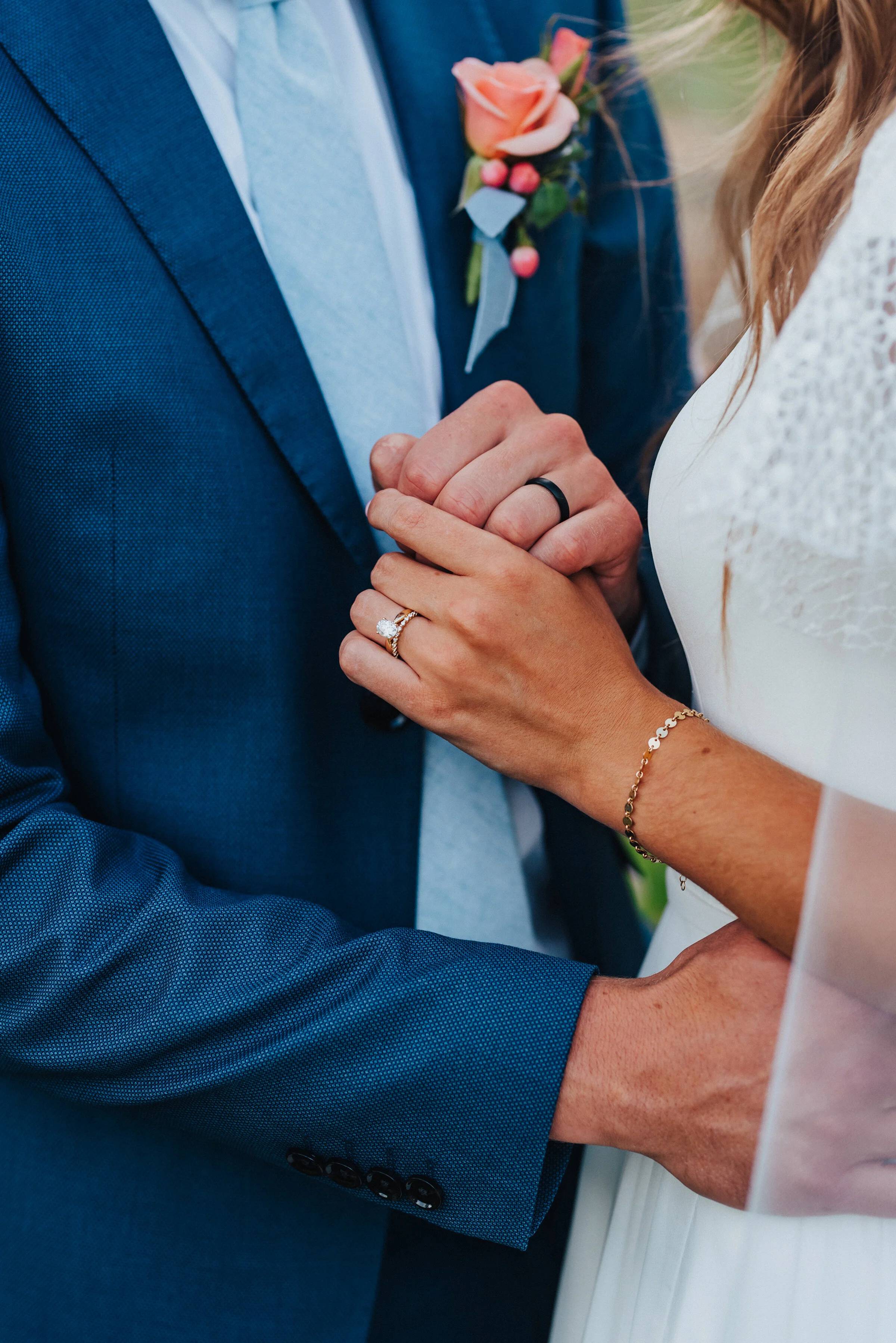  Close up detail-shot of the bride and grooms wedding bands during a formal wedding photography session at Tony Grove in Northern Utah. Northern utah wedding photography tony grove wedding photography tony grove wedding inspo wedding ring detail shot