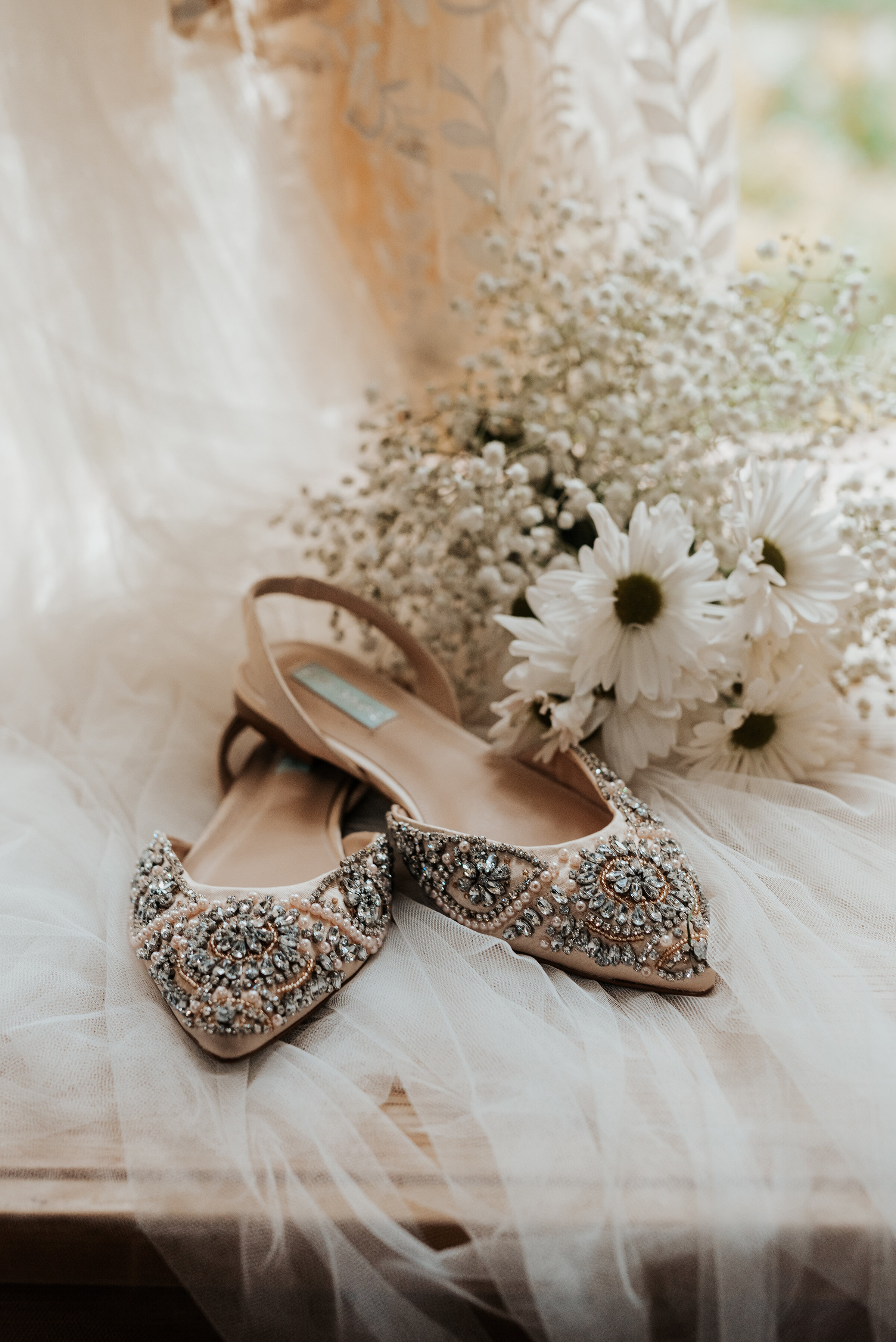  Gorgeous slingback flats with diamonds and jewels for wedding day shoes in a boho-chic themed wedding by Kristi Alyse Photography in Salt Lake City, Utah. boho chic wedding ideas how to dress for boho wedding flats wedding shoes inspo bejeweled wedd