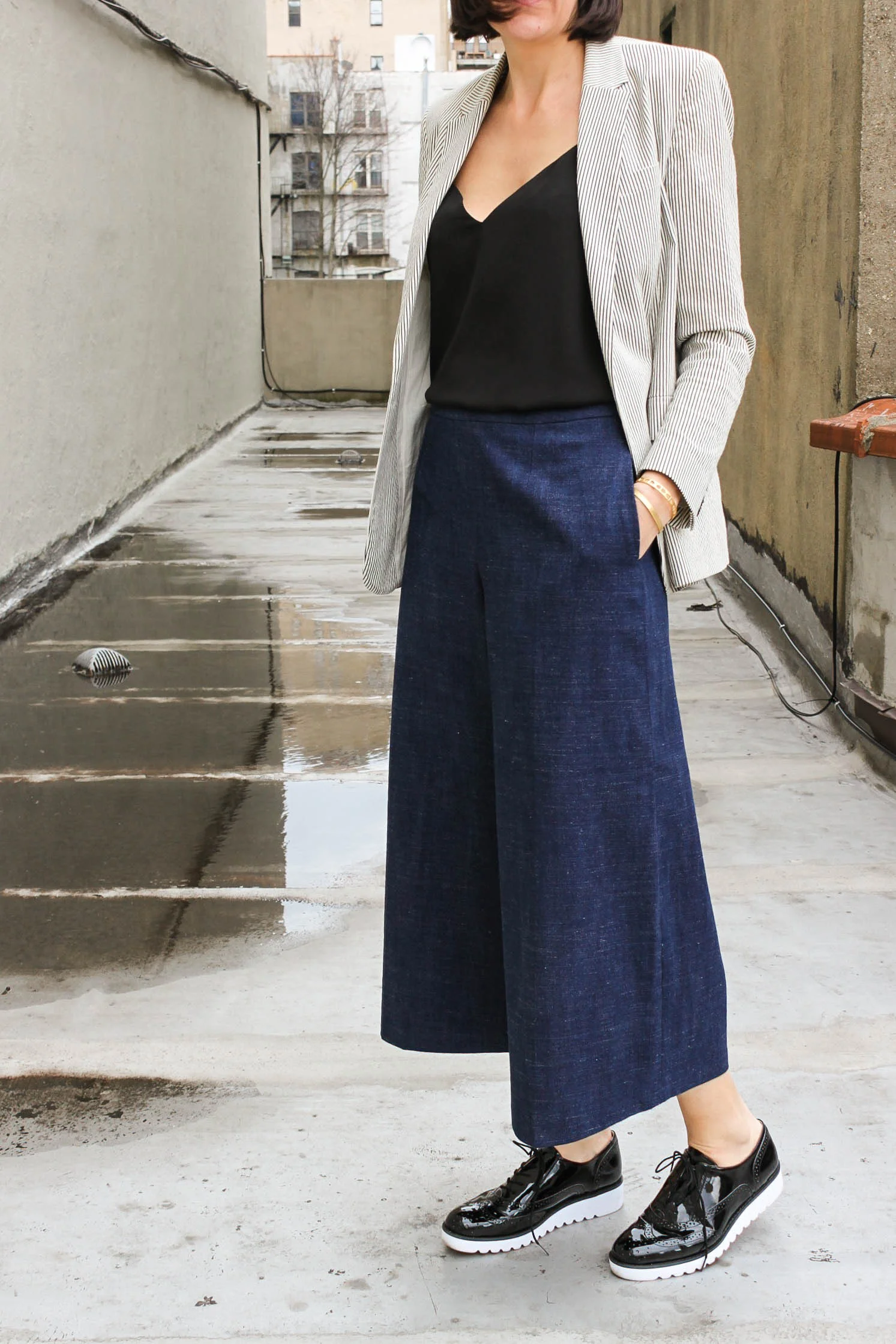 How to Wear Culottes and Wide Leg Crop Pants in the Winter