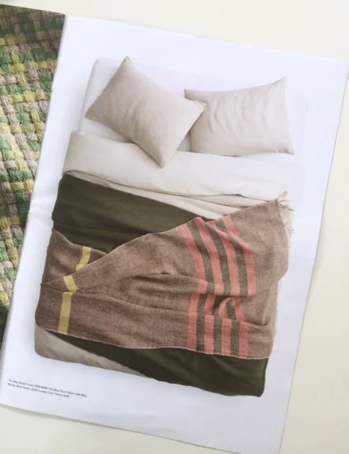 Lovely Linen throw in Color Mix 1 in the "Designed" Blu Dot mailer, May 2018