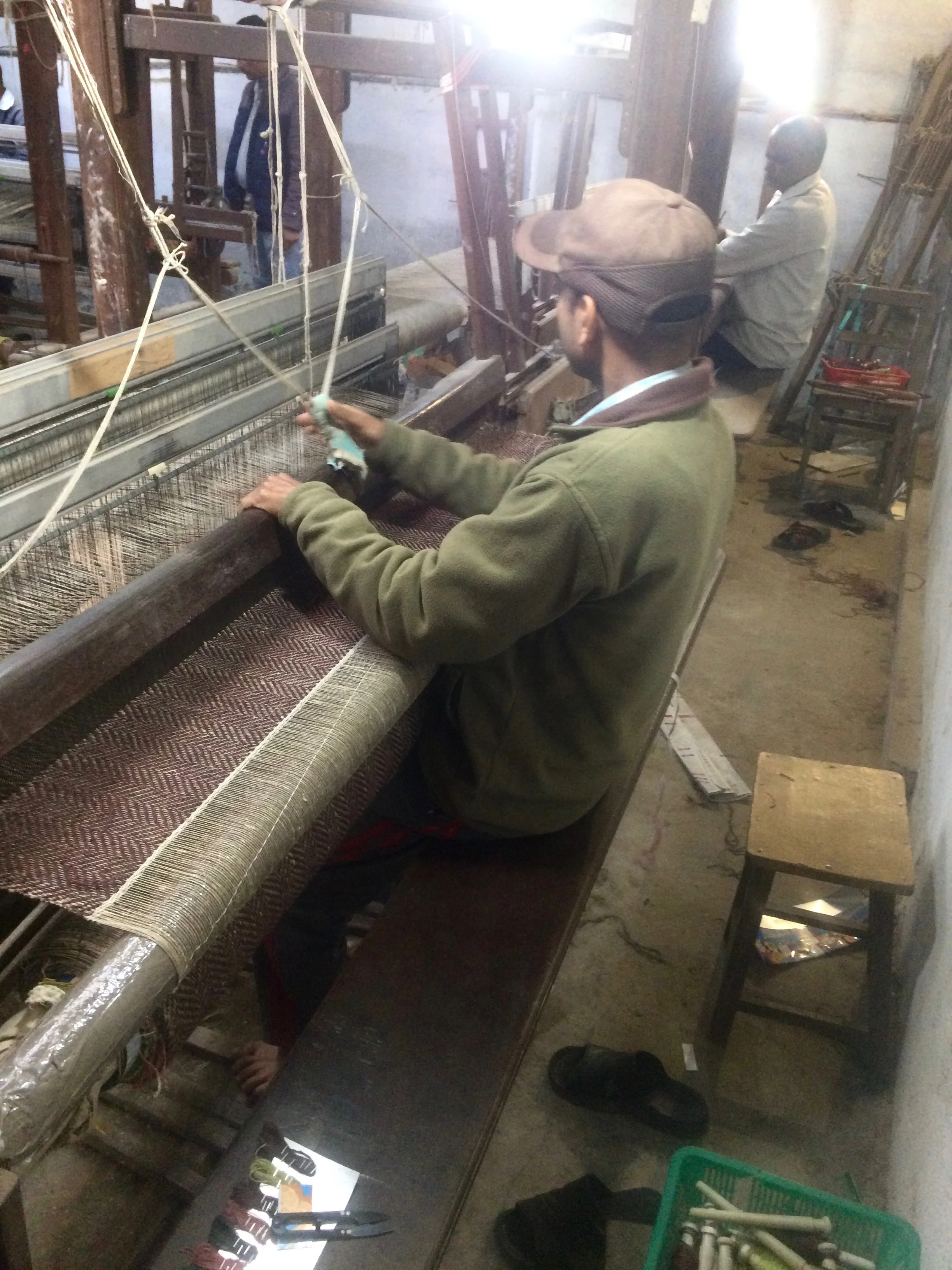 Weavers starting their day on the looms
