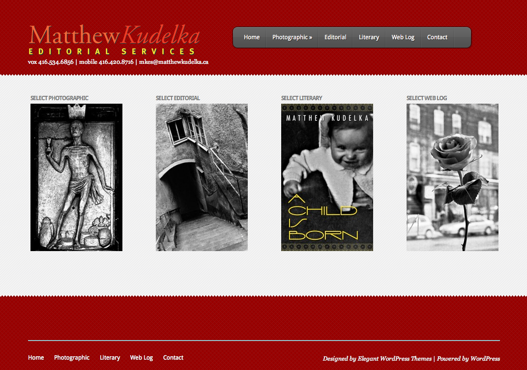 Matthew Kudelka website | customized Wordpress template