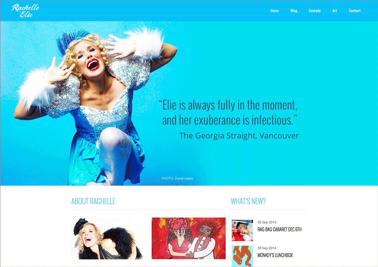 Artist Rachelle Elie | customized Wordpress template