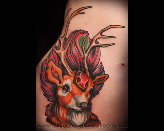 Deer with Headress.