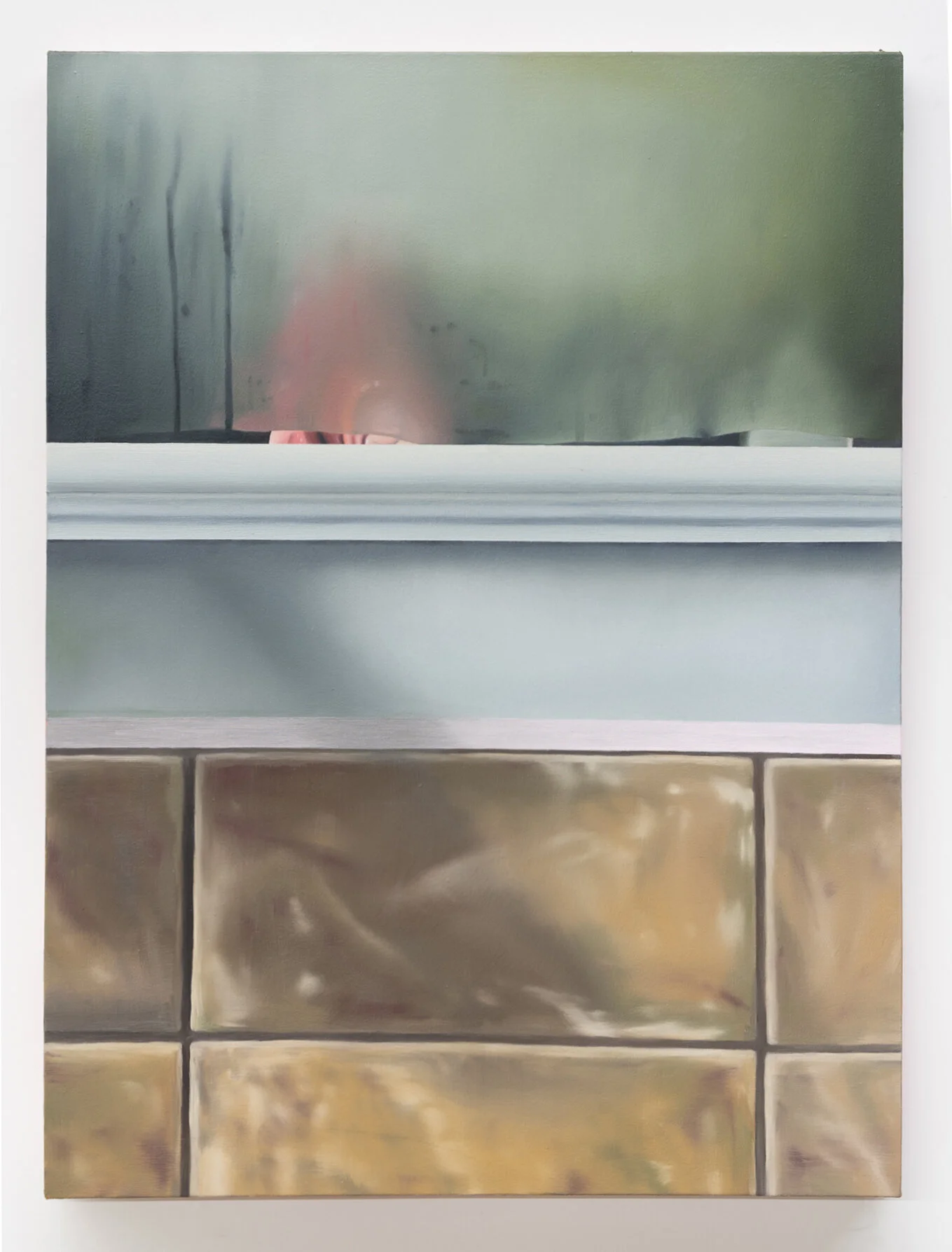   Mirror with Steam,  2021, Oil on canvas, 40 x 30 inches 