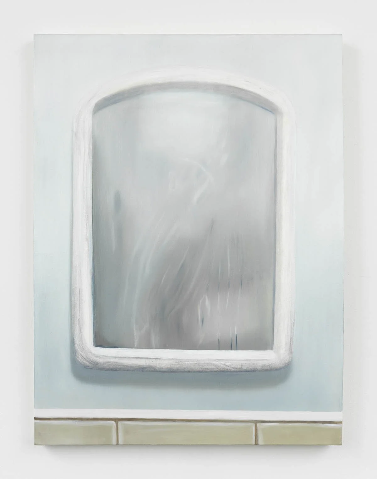   Mirror with Steam II , 2021, Oil on canvas, 40 x 30 inches 