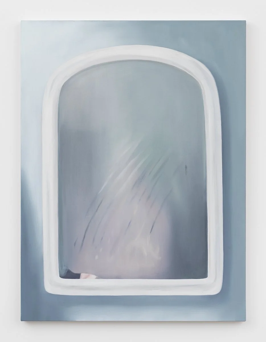   Mirror with Steam III , 2022, Oil on canvas, 48 x 36 inches 