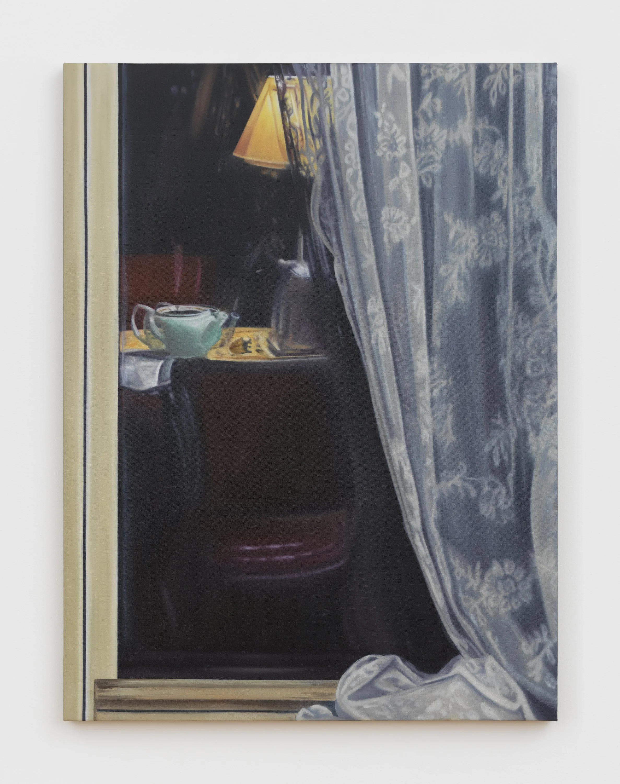   Window at 9pm , 2023, Oil on linen, 40 x 30 inches 