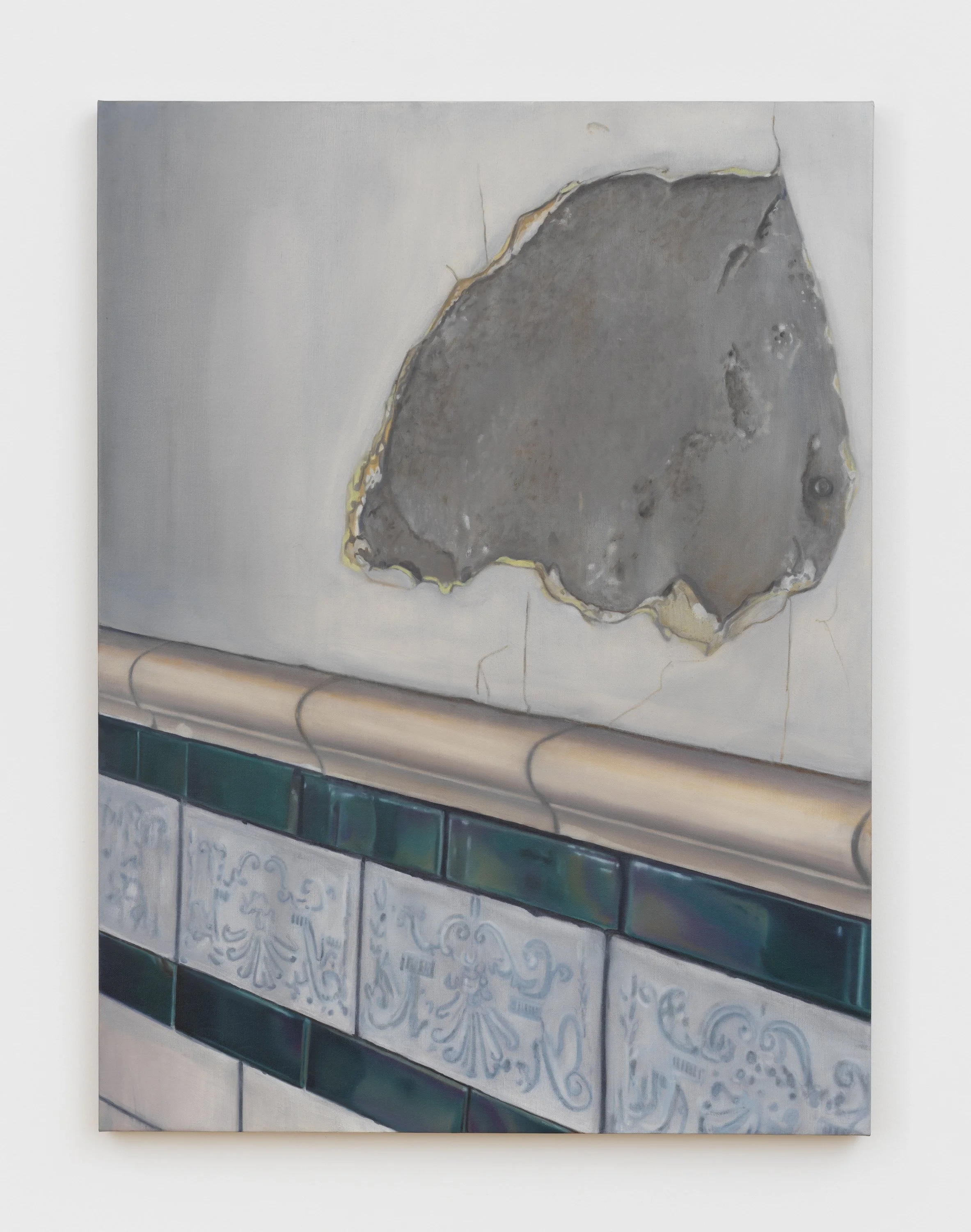   Hallway Wall , 2023, Oil on linen, 40 x 30 inches 
