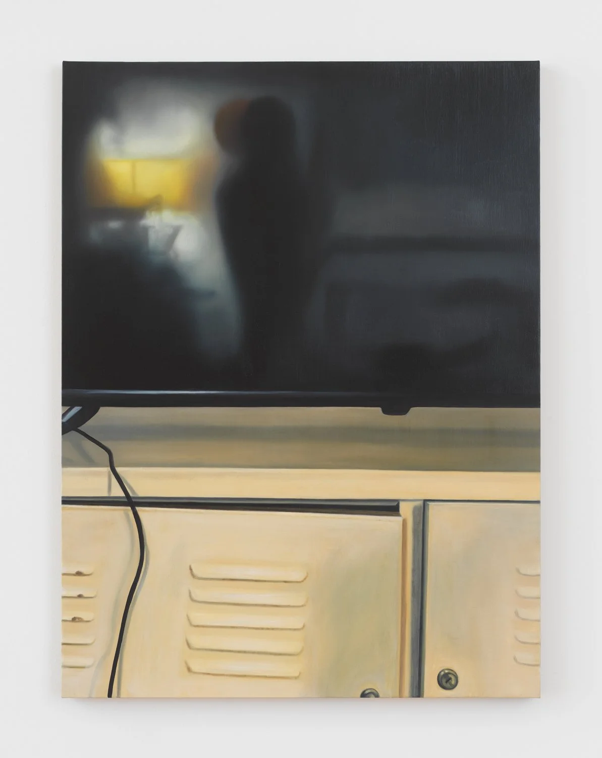   TV and Cabinet , 2024, Oil on linen, 40 x 30 inches 