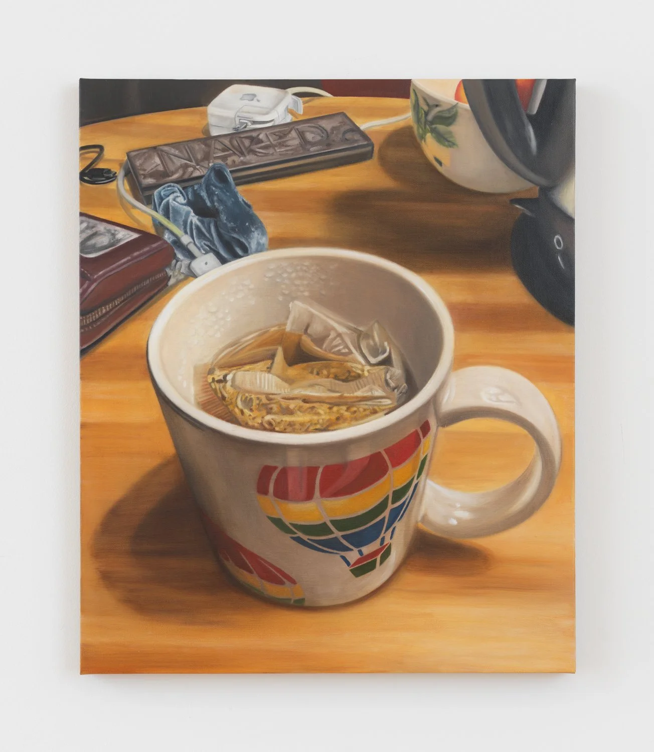   Mug with Tabletop , 2024, Oil on linen, 24 x 20 inches 