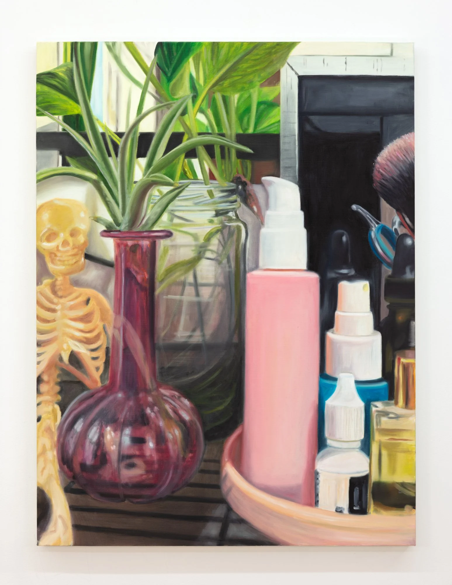   Glow In the Dark Skeleto n, 2026, Oil on linen, 40 x 30 inches 