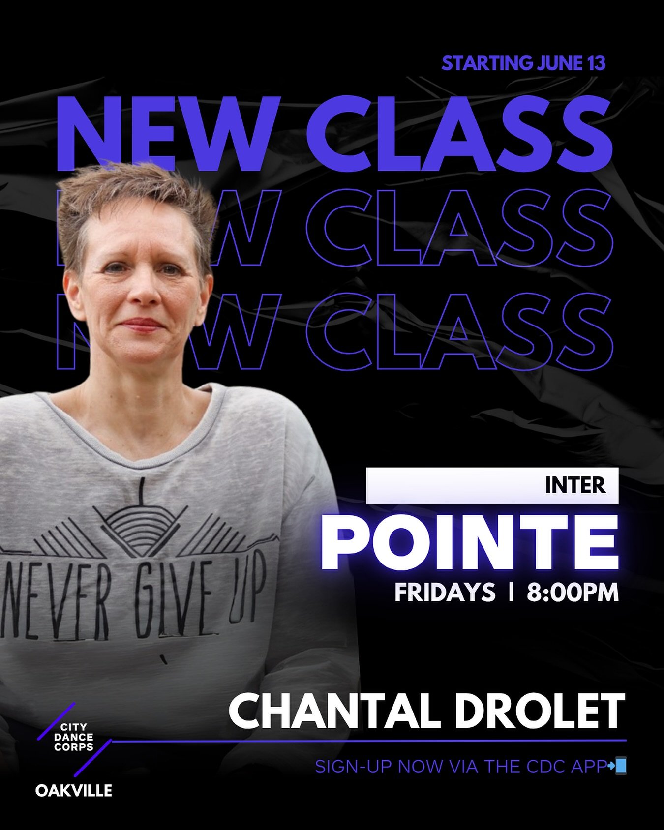 Starting TOMORROW with @chantaldrolet 🩰

CDC OAKVILLE📍

Pointe (Ballet) Inter Level
Fridays @ 8:00PM
with Chantal

Secure your spot for tomorrows class via the CDC app 📲

#CityDanceCorpsOakville #pointedance #balletdancers