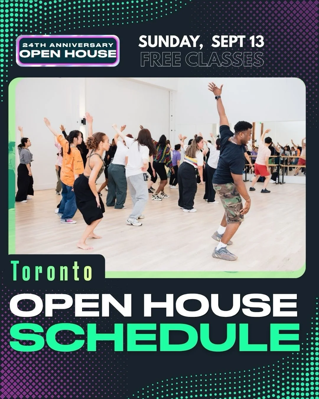 THE OPEN HOUSE SCHEDULE IS OFFICIALLY HERE! 🔥

Toronto, get ready! Your chance to try out different styles, move, have fun, and discover your new favorite class is coming!

📅 OPEN HOUSE &mdash; SEPTEMBER 13TH💚
&bull;ALL CLASSES ARE FREE‼️

Take a 